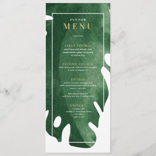 Convites Menu janto de folha tropical verde