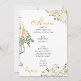 Convites Menu Janto Floral de Ação de Graças Menu Casamento