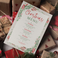 Menu Janto Floral de Natal Vermelho e Verde
