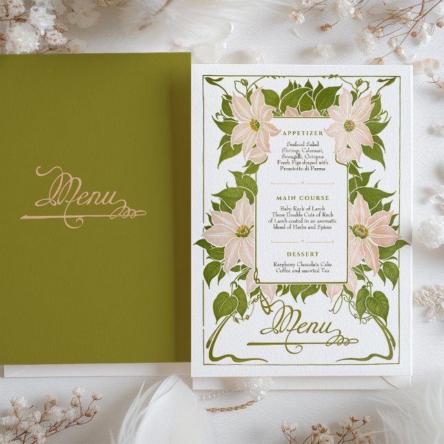 Convites Menu Janto Floral Vintage (Criador carregado)
