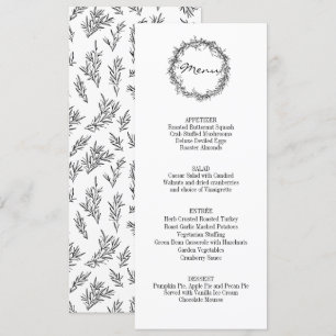 Convites Menu Janto Rustic Floral Give Obrigados