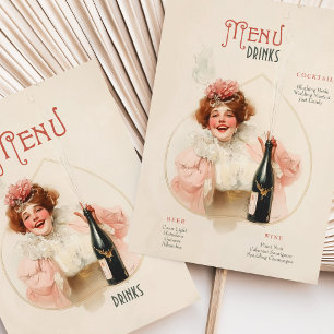 Convites Menu Joyful Champagne Celebration & Drinks Card