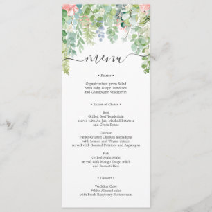 Convites Menu ou Chá de panela de Casamento Verde Suave