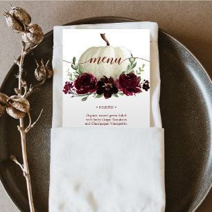 Convites Menu ou Chá do Casamento outono da Bomba do Borgon