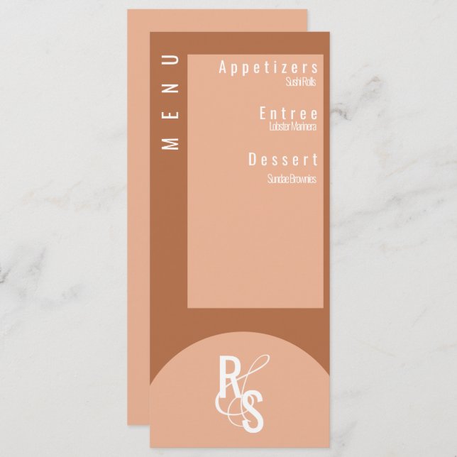 Convites Menu Planner Dark Terracotta Wedding (Frente/Verso)