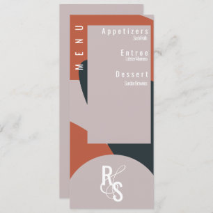 Convites Menu Planner Terracotta Blue Organic Weding