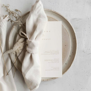 Convites Menu Plano de Casamento Minimalista Moderno Elegan