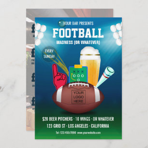 Convites Menu Promo do evento de futebol do bar adicionar f