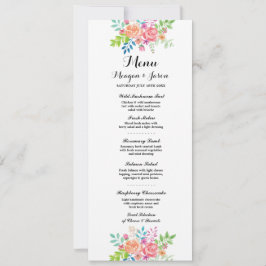 Convites Menu Recepção de Casamento Flores Elegantes Cartõe