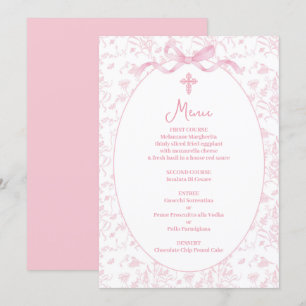 Convites Menu rosa toile