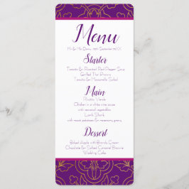 Convites Menu roxo e Dourado