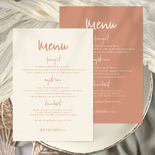Convites Menu Rustic Dual Tone Reversible Wedch