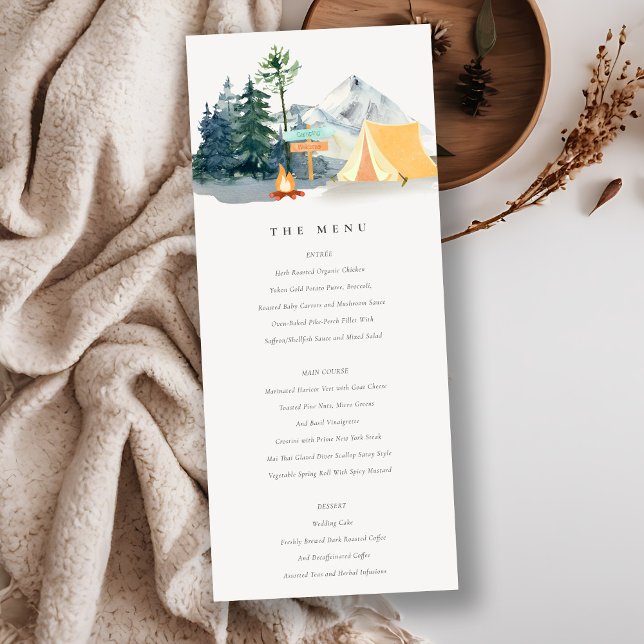 Convites Menu Rustic Pine Woods Camping Mountain Weding Men (Criador carregado)
