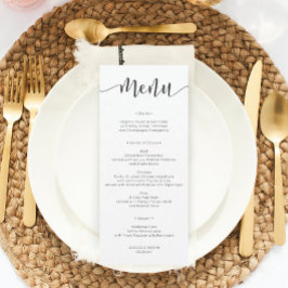 Convites Menu Rustic Script Weding ou Menu Chá de panela