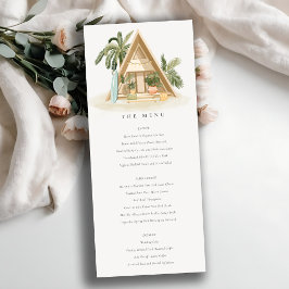 Convites Menu Rustic Tropical Palm Beach Shack Weding Menu