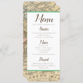 Convites Menu Vintage Map