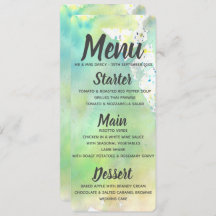 Menu Watercolor do verde limão