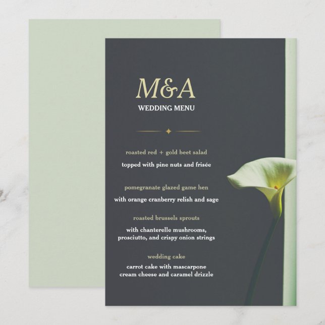 Convites Menu Wedding (Frente/Verso)