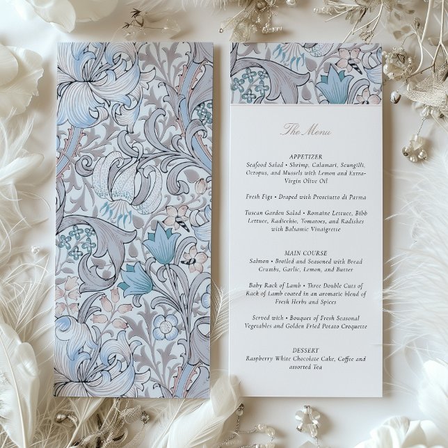 Convites Menu Wedding Ouro Lily William Morris (Criador carregado)