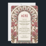 Convites Menu Wedding Vintage<br><div class="desc">Menu Card in Art Nouveau style for your vintage-themed wedding by Alphonse Mucha in a floral, romantic, and whimsical design. Victorian flourishes complement classic art deco fonts. Please enter your custom information, and you're done. If you wish to change the design further, click the blue "Customize It" button. Thank you...</div>