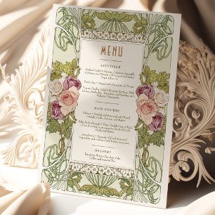 Convites Menu Wedding Vintage Art Nouveau por Janto Mucha