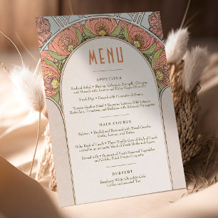 Convites Menu Wedding Vintage Art Nouveau por Mucha Invitat