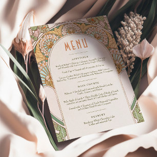 Convites Menu Wedding Vintage Art Nouveau por Mucha Invitat