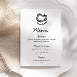 Convites Menu Whimsical Drawn Cake Wedding