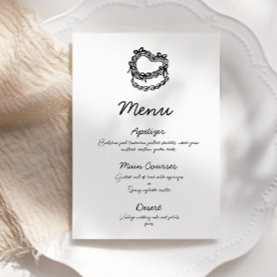 Convites Menu Whimsical Drawn Cake Wedding