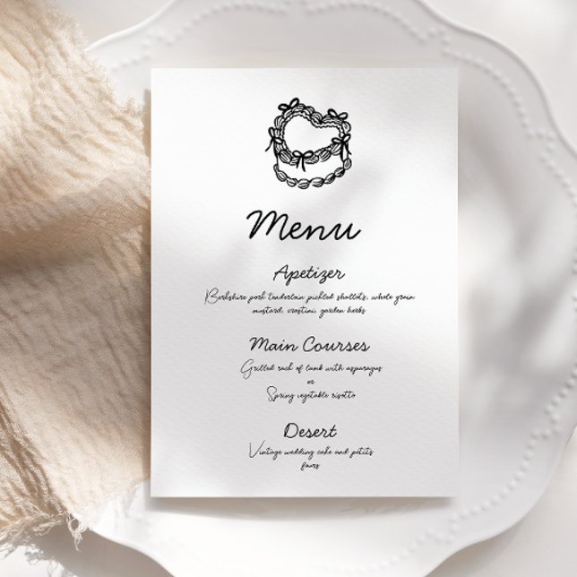 Convites Menu Whimsical Drawn Cake Wedding (Criador carregado)