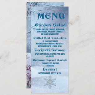 Convites Menu Winter Wonderland Wedding