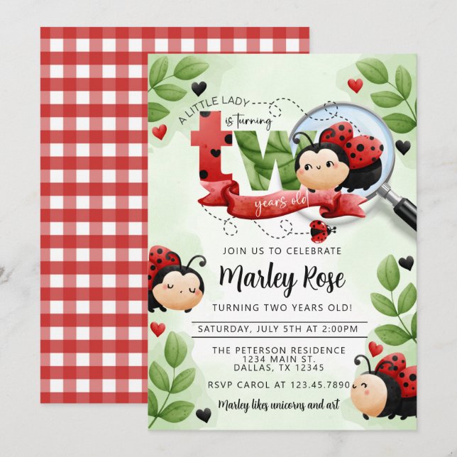 Convites Menybug bonito transformando dois segundos anivers (Frente/Verso)