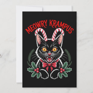 Convites Meowry Krampus Natal Gato Preto Cane Xmas