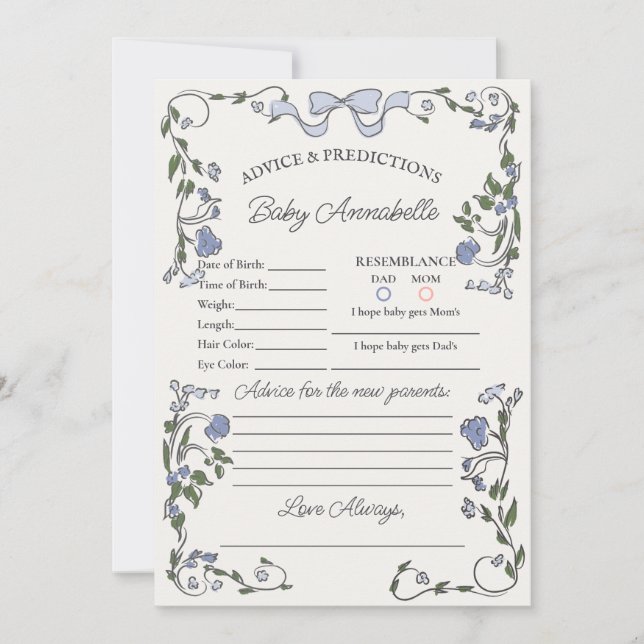 Convites Mercado de Flores Azuis, Aconselhamento Floral par (Frente)