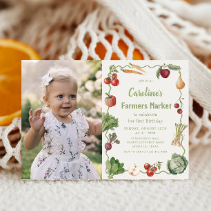 Convites Mercado de Produtos Hortícolas Aniversário Fotogra