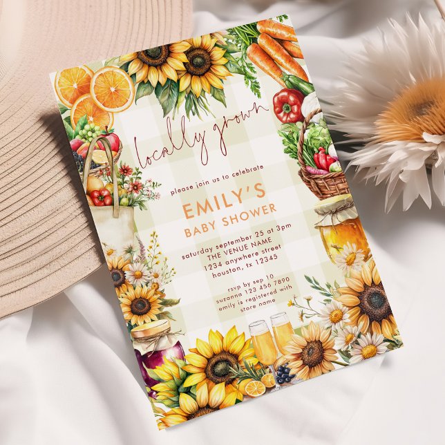 Convites Mercado local de produtores de Chá de fraldas (Criador carregado)