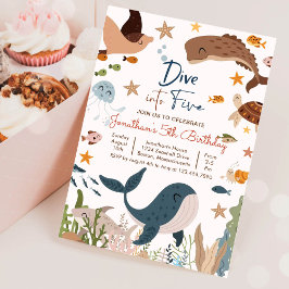 Convites Mergulhe em Cinco Debaixo do Mar Festa de Aniversá