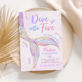 Convites Mergulhe Em Cinco Festas de aniversário De 5 Serei