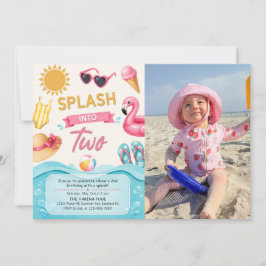 Convites Mergulhe em Dois Aniversário de Festa de Piscina d
