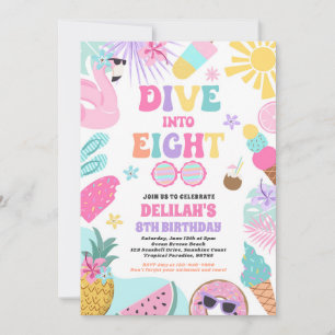 Convites Mergulhe Em Oito Festas de aniversário Tropicais D
