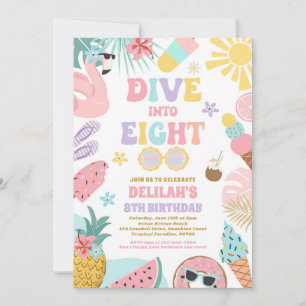 Convites Mergulhe Em Oito Festas de aniversário Tropicais D