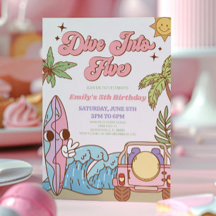 Convites Mergulhe Na Festa de aniversário Da 5 Retroativa D