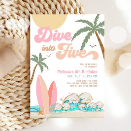Convites Mergulhe na Festa de aniversário de 5 de cinco gar