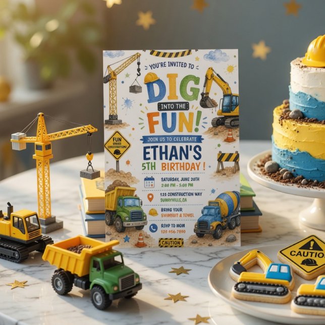 Convites Mergulhe na Festa de Aniversário de Construção  (Criador carregado)