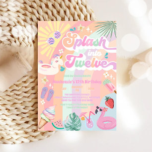 Convites Mergulhe no Décimo Segundo Verão Arco-íris Sol 12º