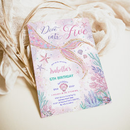 Convites Mergulho mágico em cinco Festas de aniversário de 