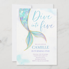 Convites Mergulho Sereia Em Cinco 5