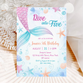 Convites Mergulho Sereia Em Cinco 5