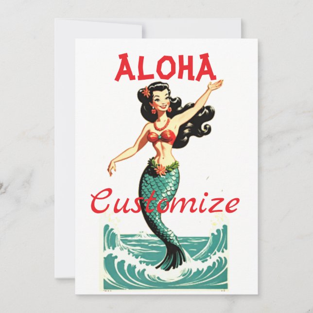 Convites Mermaid Aloha Thunder_Thunder_Cove (Frente)