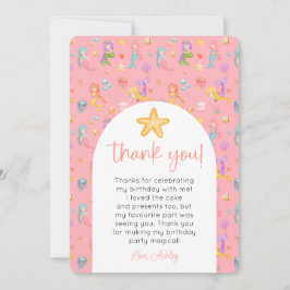 Convites Mermaid Aniversário Foto Obrigado